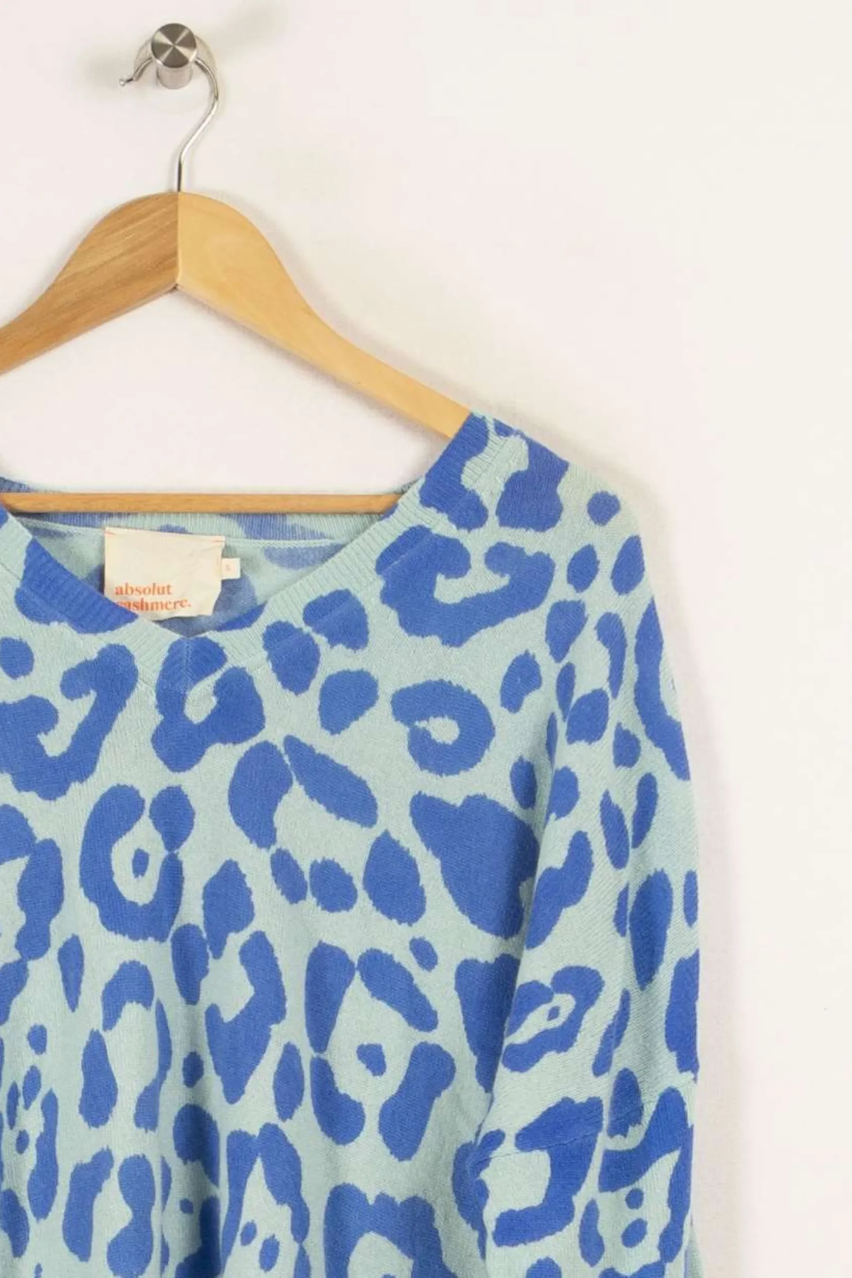 Cheap Absolut Cashmere Pull léopard - Taille S/36 Bleu