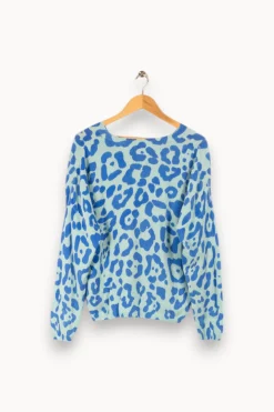 Cheap Absolut Cashmere Pull léopard - Taille S/36 Bleu