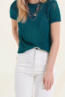 Best La Fée Maraboutée Pull manches courtes encolure ronde - XS/34 Vert