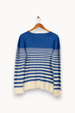 Online Galeries Lafayette Pull marinière et blanc - Taille L/40 Bleu