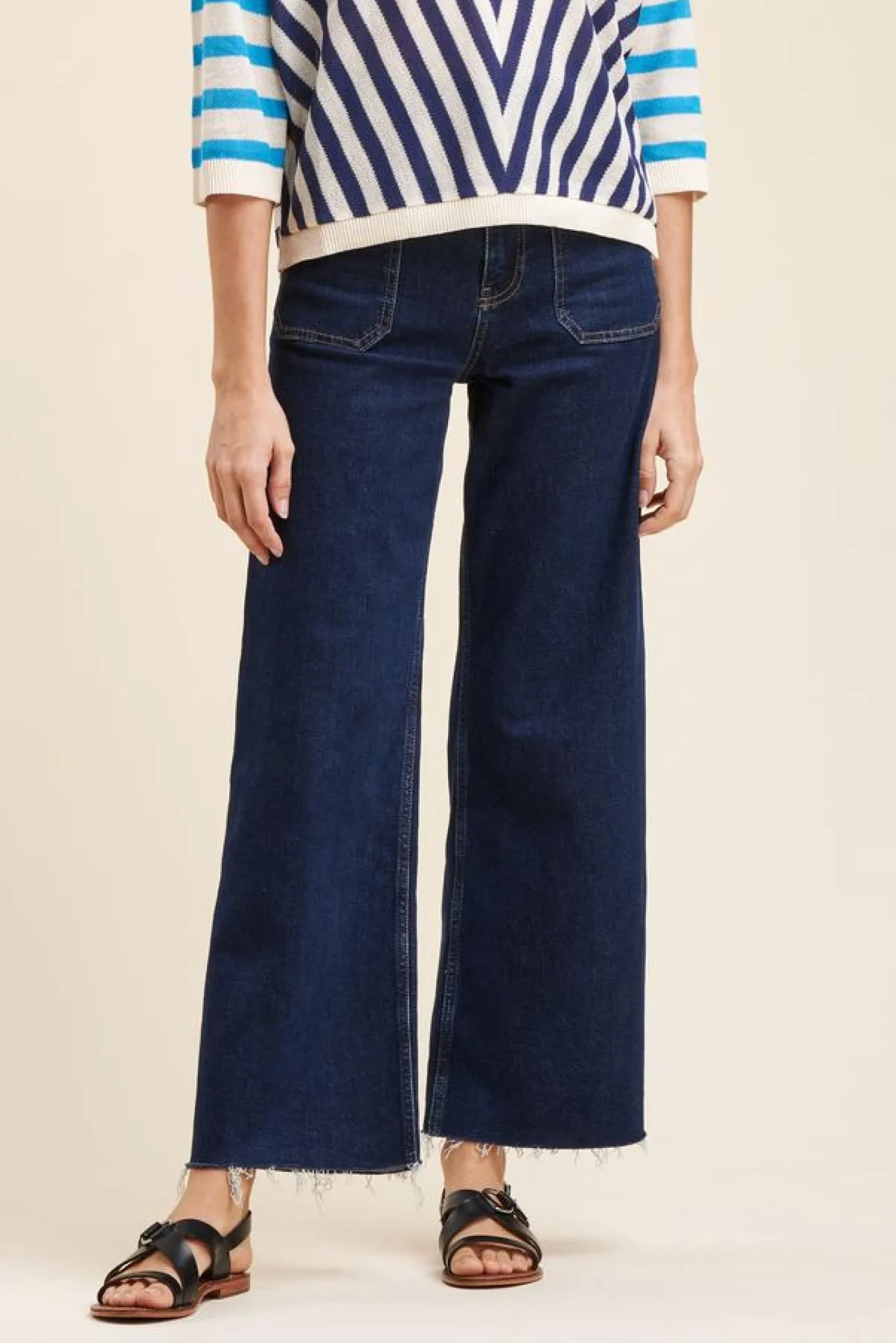 Outlet La Fée Maraboutée Pull rayé coupe ample - S/36 Marron