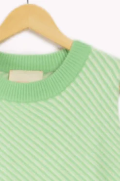 Store Absolut Cashmere Pull sans manches à rayures - Taille 36 Vert