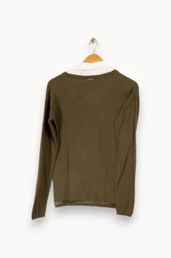 Flash Sale One Step Pull à col chemise - Taille L/40 Vert