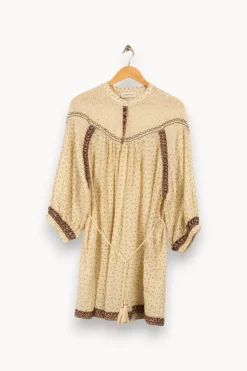 Cheap Bérénice Robe à motifs - Taille M/38 Beige