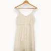 Cheap IKKS Robe he avec broderies et dentelle - Taille XS/34 Blanc