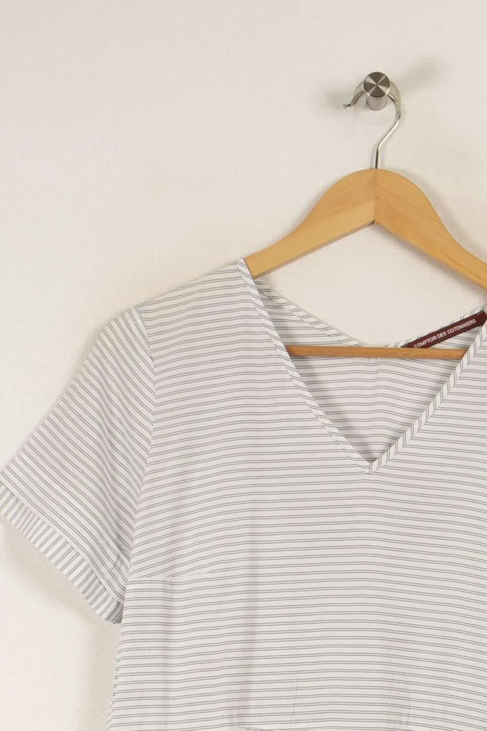New Comptoir des Cotonniers Robe he rayée - Taille S/36 Blanc
