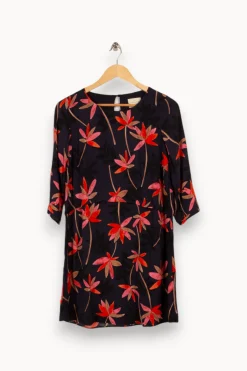 Shop Sézane Robe foncé à motifs - Taille S/36 Bleu