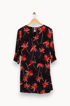 Shop Sézane Robe foncé à motifs - Taille S/36 Bleu