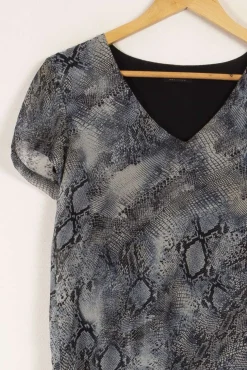 Hot IKKS Robe e à motif crocodile - Taille S/36 Bleu