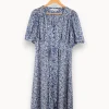 Shop Gerard Darel Robe e à motifs - Taille XXL/44 Bleu