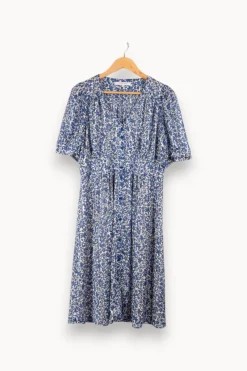 Shop Gerard Darel Robe e à motifs - Taille XXL/44 Bleu