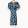Fashion Petite Mendigote Robe bleue à motifs - Taille L/40 Multicolore