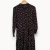 Sale Caroll Robe e à motifs - Taille L/40 Bleu