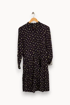 Sale Caroll Robe e à motifs - Taille L/40 Bleu