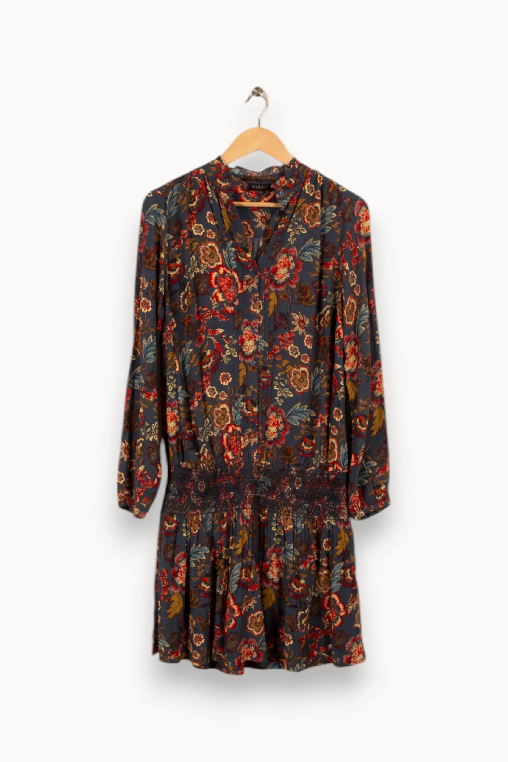 Flash Sale Caroll Robe e à motifs multicolores - Taille S/36 Bleu