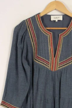 Store ba&sh Robe e avec détails - Taille S/36 Bleu