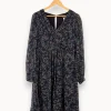 Sale Caroll Robe e fleurie - Taille S/36 Bleu