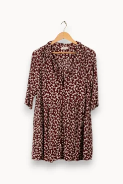 Shop ba&sh Robe à motifs - Taille XS/34 Bordeaux
