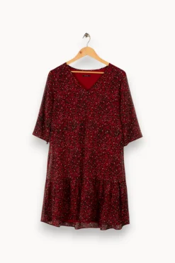 Fashion One Step Robe à motifs - Taille XL/42 Bordeaux
