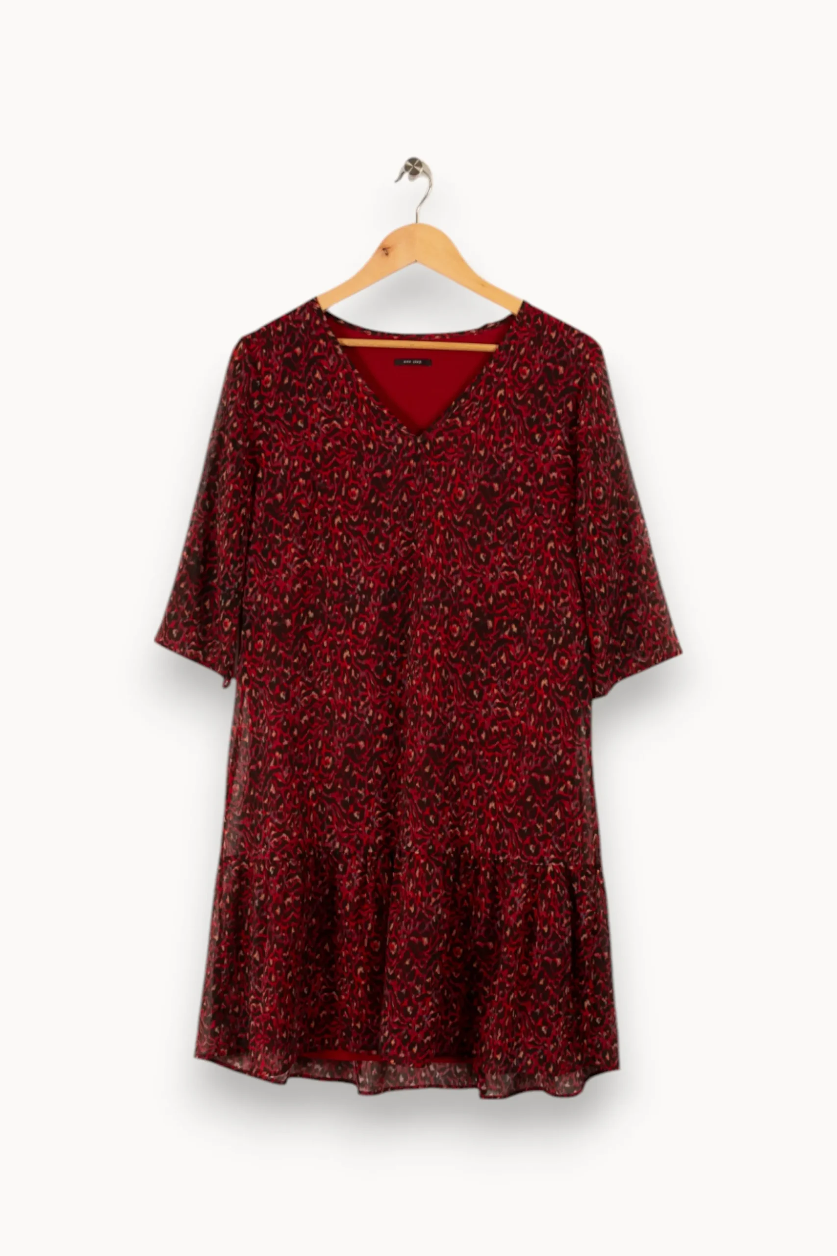 Fashion One Step Robe à motifs - Taille XL/42 Bordeaux