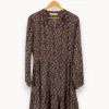 Hot Vanessa Bruno Robe à motifs - Taille M/38 Bordeaux