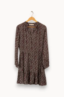 Hot Vanessa Bruno Robe à motifs - Taille M/38 Bordeaux