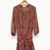 New ba&sh Robe à motifs - Taille L/40 Bordeaux