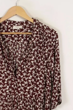 Shop ba&sh Robe à motifs - Taille XS/34 Bordeaux