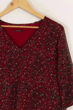 Fashion One Step Robe à motifs - Taille XL/42 Bordeaux