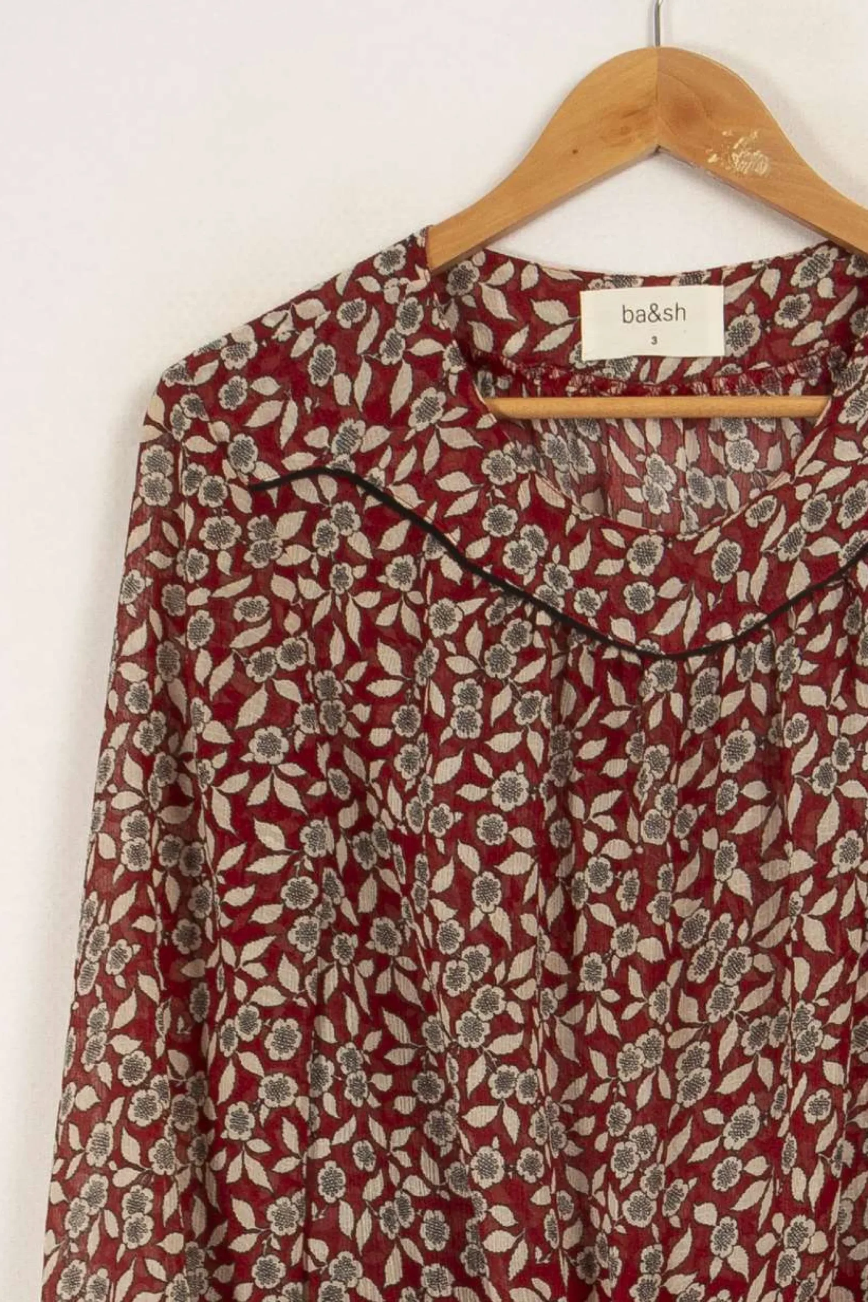New ba&sh Robe à motifs - Taille L/40 Bordeaux