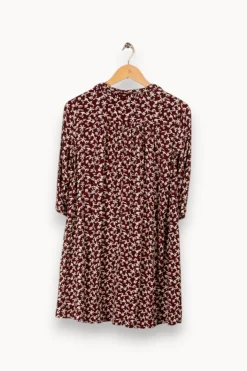 Shop ba&sh Robe à motifs - Taille XS/34 Bordeaux