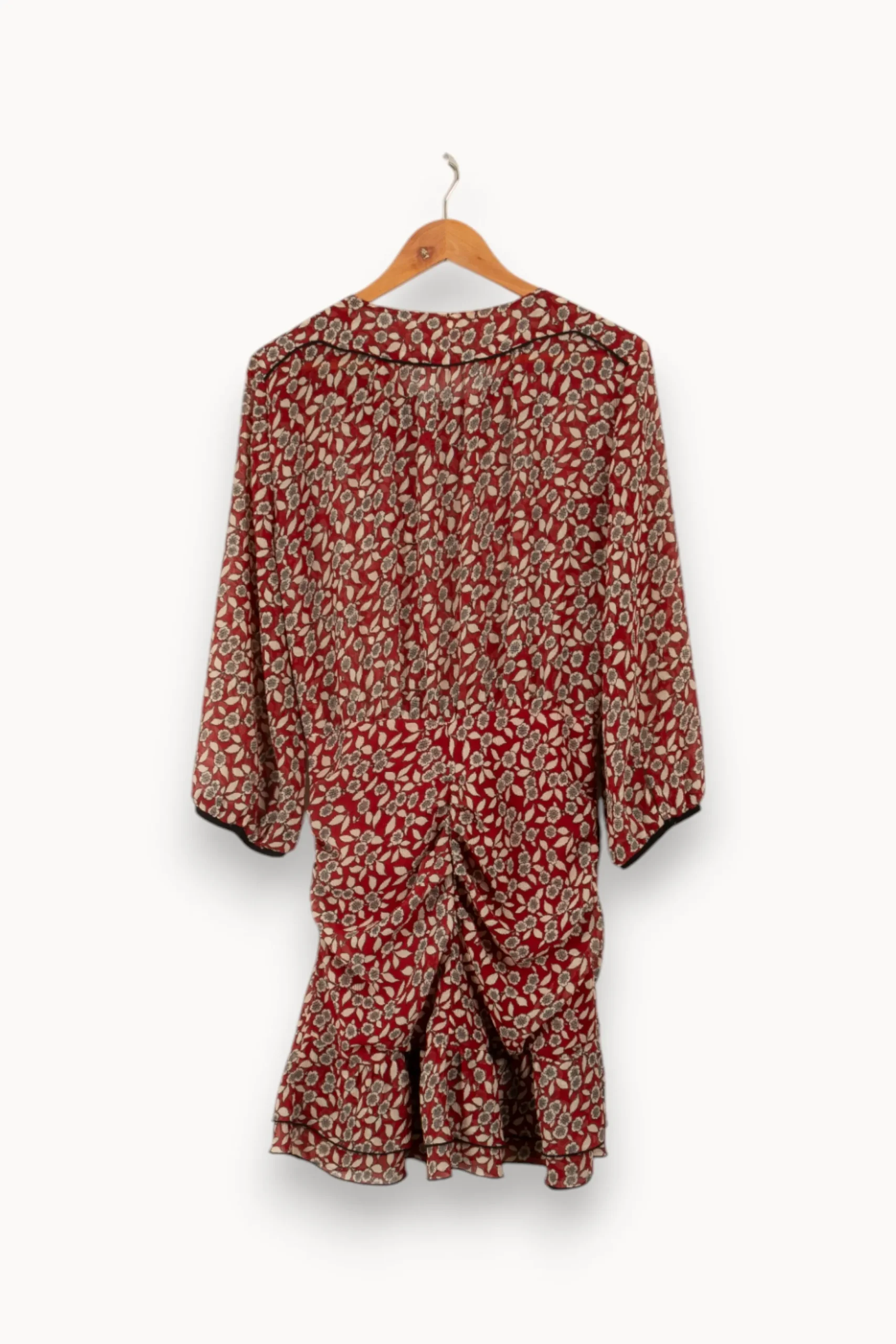 New ba&sh Robe à motifs - Taille L/40 Bordeaux