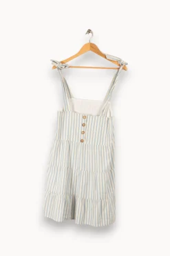 Fashion Sézane Robe courte à rayures es et blanches - Taille S/36 Bleu