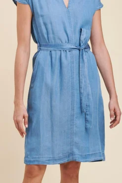 Best Sale La Fée Maraboutée Robe courte ceinturée - S/36 Bleu