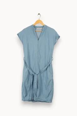 Best Sale La Fée Maraboutée Robe courte ceinturée - S/36 Bleu