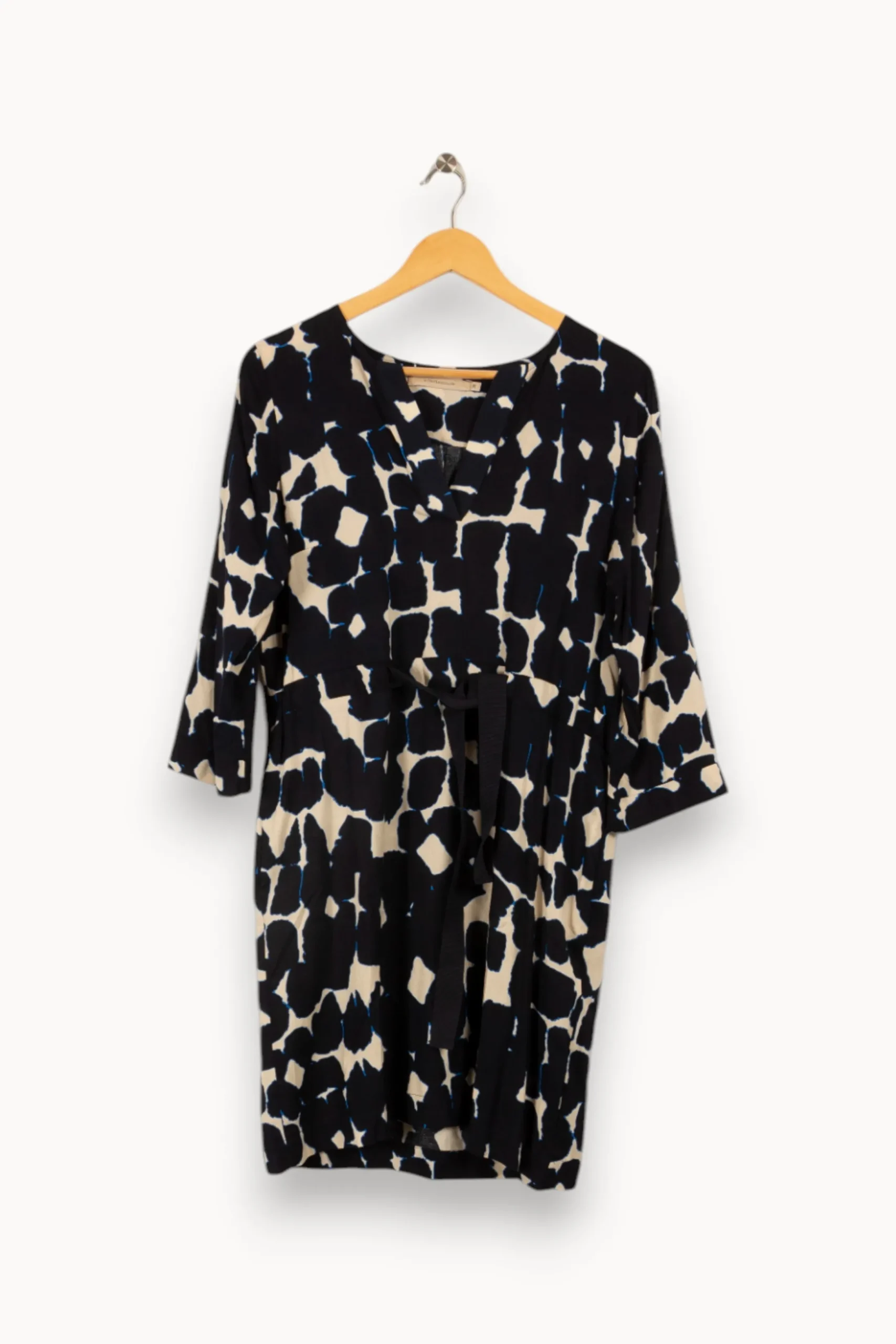 Sale La Fée Maraboutée Robe courte cintrée bleu foncé à imprimé ethnique - M/38 Multicolore