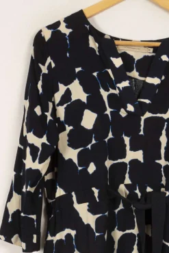 Sale La Fée Maraboutée Robe courte cintrée bleu foncé à imprimé ethnique - M/38 Multicolore