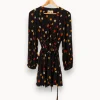 Outlet Mirae Robe courte noire à motif de fleurs s - Taille S/36 Multicolore