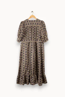 Store Sandro Robe en soie gris - Taille M/38 Bleu