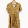 Outlet I.Code Robe à motifs - Taille XS/34 Jaune