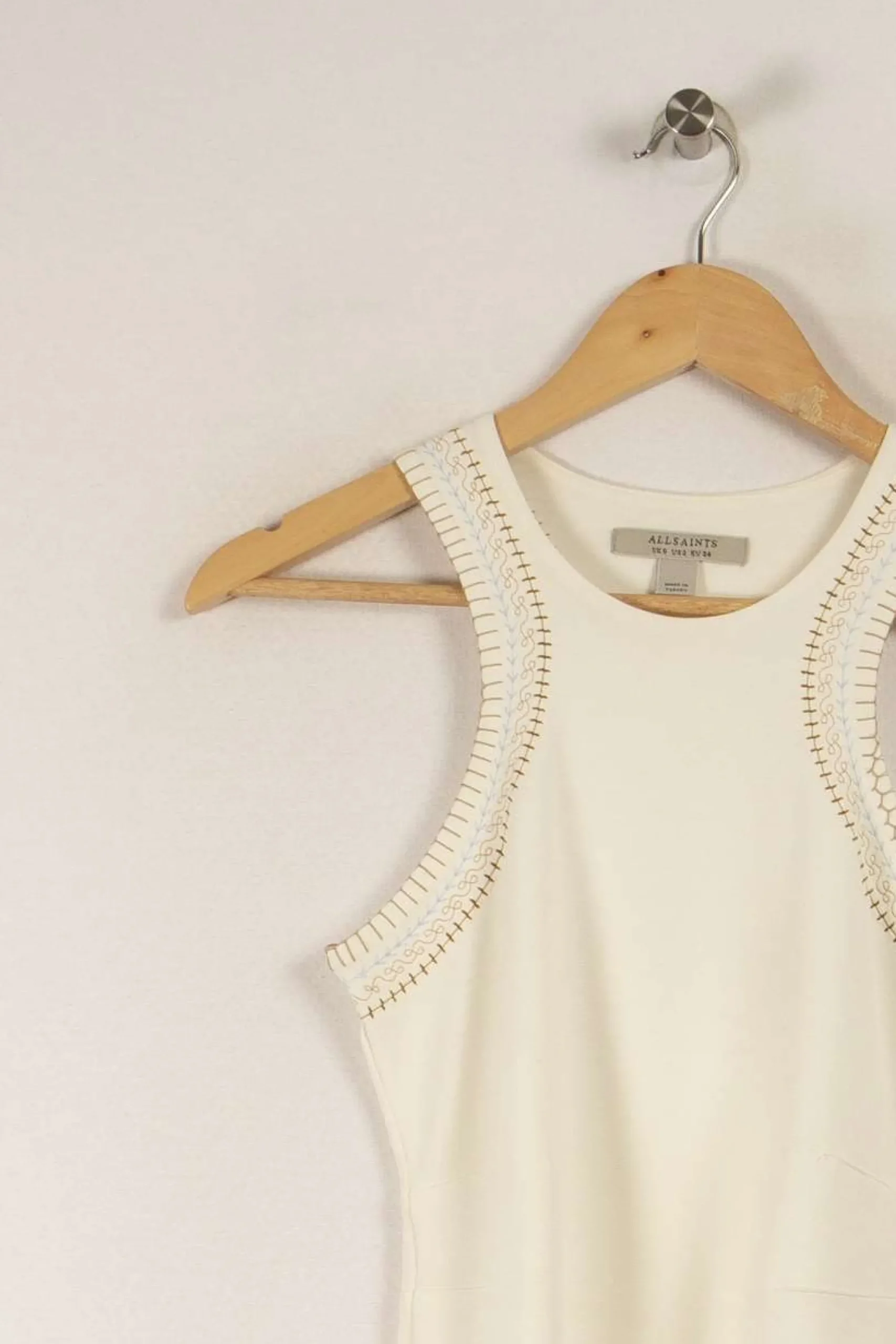 Discount All Saints Robe longue he - Taille XS/34 Blanc
