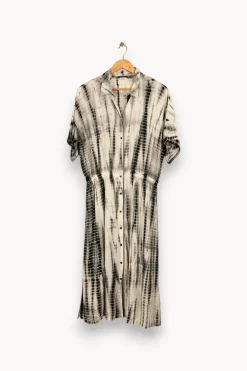 Online IKKS Robe longue he et noire - Taille L/40 Blanc