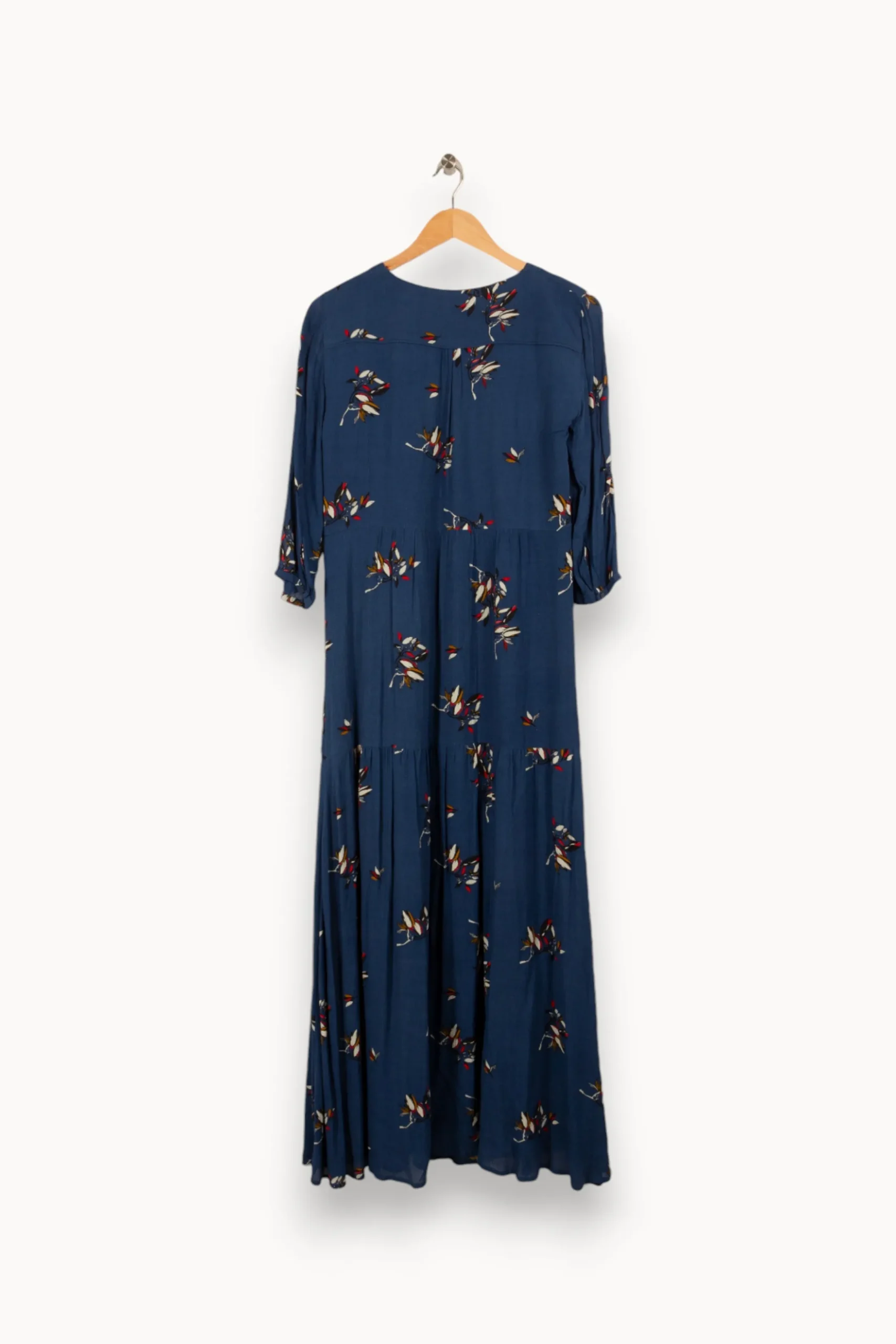 Fashion Caroll Robe longue e à motifs - Taille M/38 Bleu