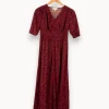 Discount Grace & Mila Robe longue à motifs - Taille S/36 Bordeaux