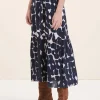 Outlet La Fée Maraboutée Robe longue cintrée bohème marine manches courtes - XS/34 Bleu