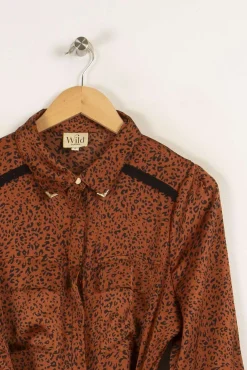 Shop Wild Robe longue à motif léopard - Taille M/38 Marron