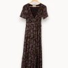 Clearance ba&sh Robe longue e à motif fleuri - Taille XS/34 Noir