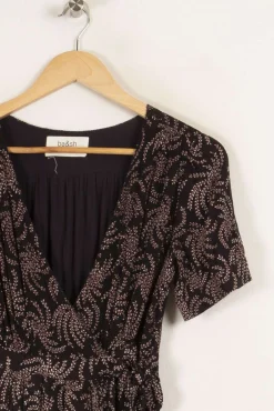 Clearance ba&sh Robe longue e à motif fleuri - Taille XS/34 Noir