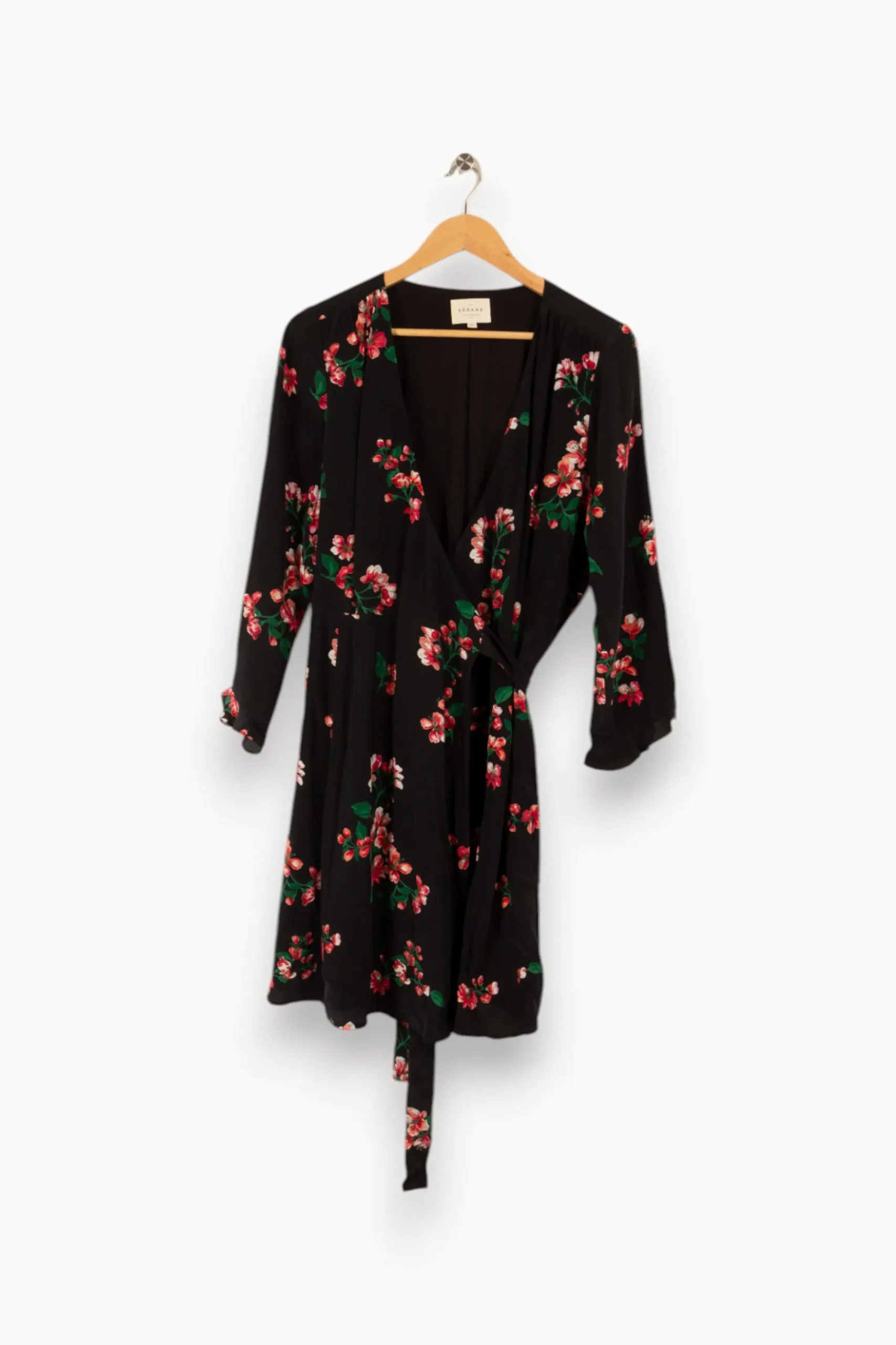 Clearance Sézane Robe longue noire à motifs - Taille XXL/44 Multicolore