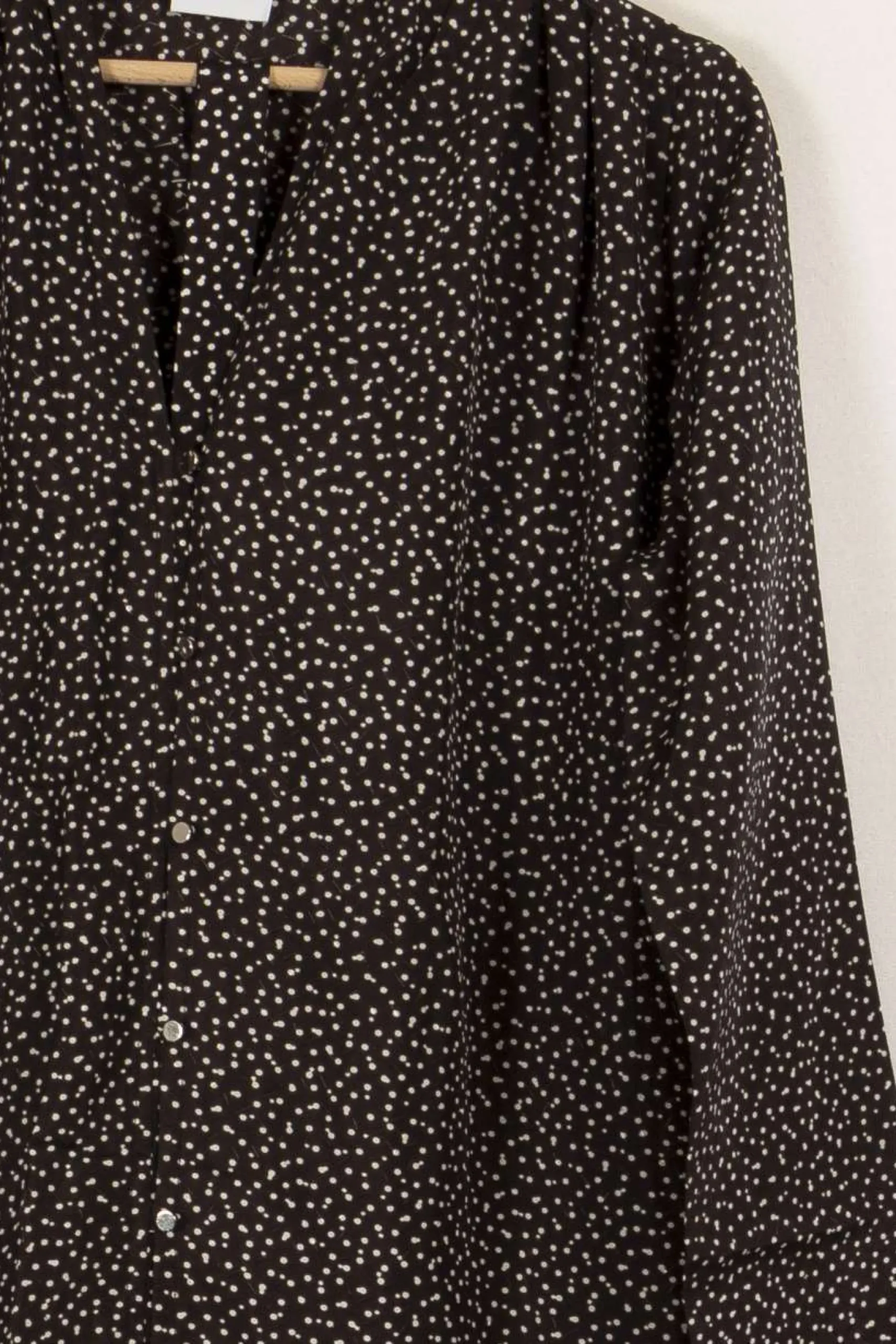 Shop Roseanna Robe longue e à pois blancs - Taille M/38 Noir
